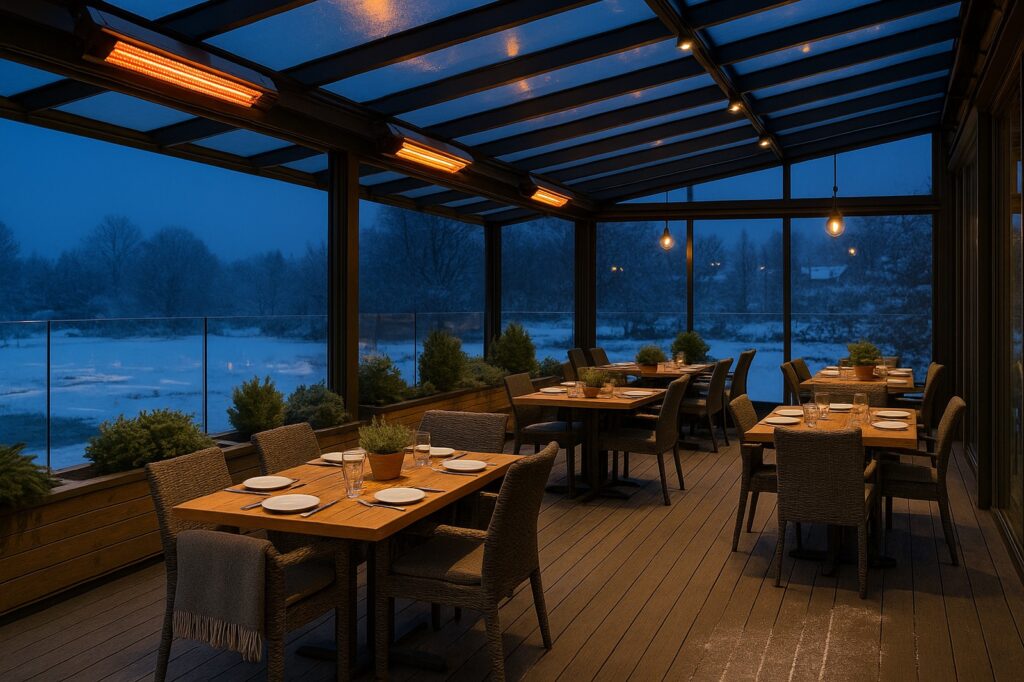 dining area during evening delta restaurant interior | GPS: 49.173496, -122.940041