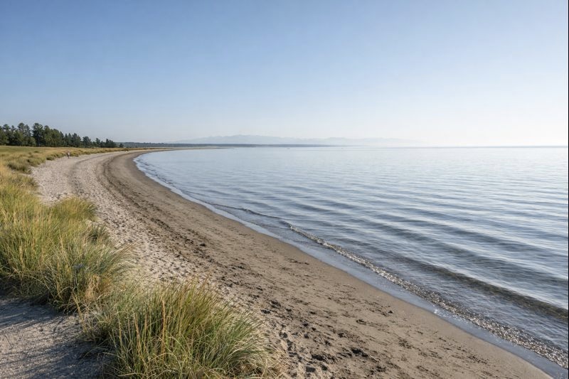 peaceful beach view professional sandy shores and water