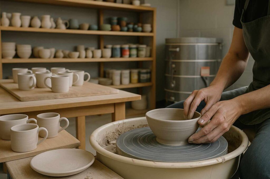 pottery making professional services in ceramics studio | GPS: 49.115038, -123.008419