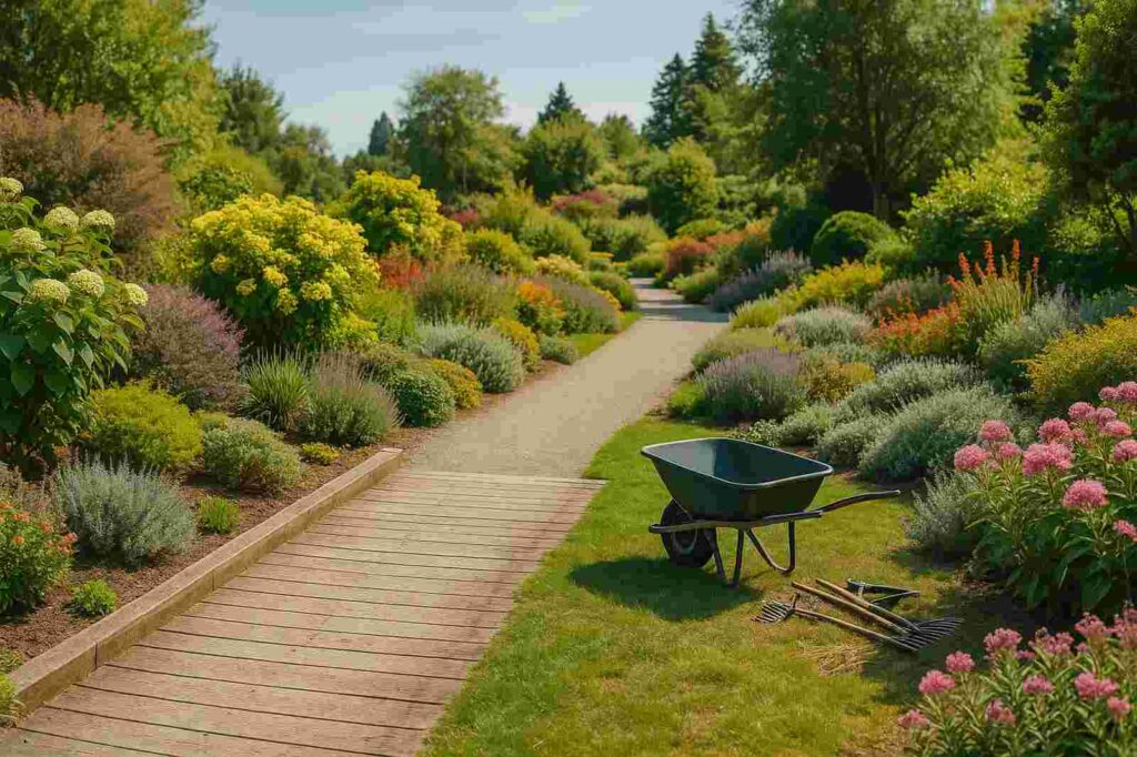 beautiful garden path with wheelbarrow local business directory | GPS: 49.111286, -123.014147
