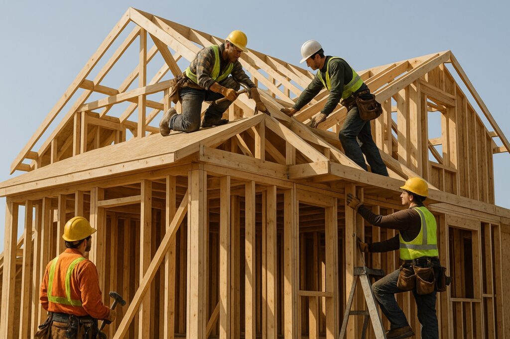 construction workers building house local.jpg | GPS: 49.148881, -122.977628