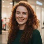 smiling woman with curly hair delta in mall New Westminster Local