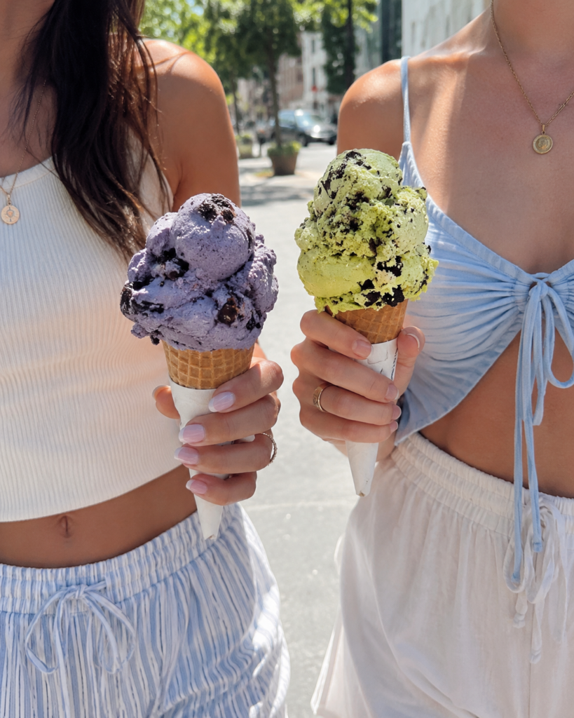 ice-cream-cones-in-sunny-brewery-dining-scene-with-friends