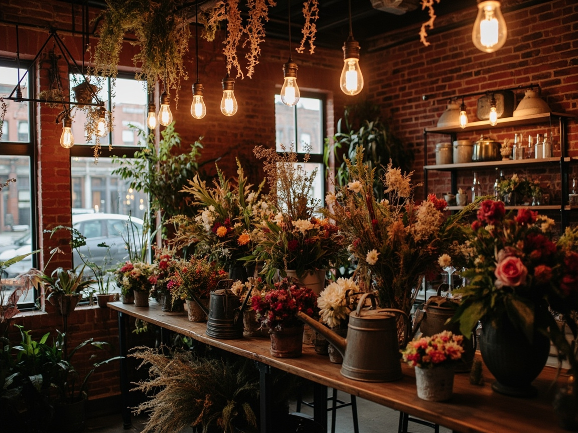 Heritage flower shop on 6th Street in Uptown New Westminster with the Fraser River