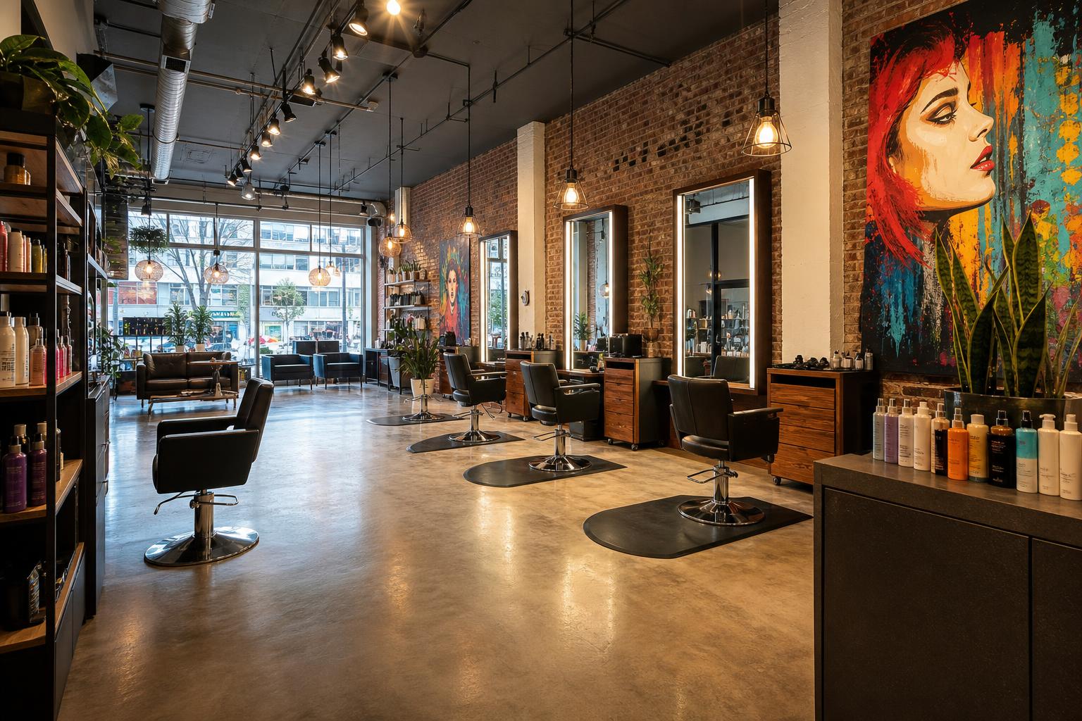 Zoom Hair Studio on 6th Street with modern stations and colour consultation area