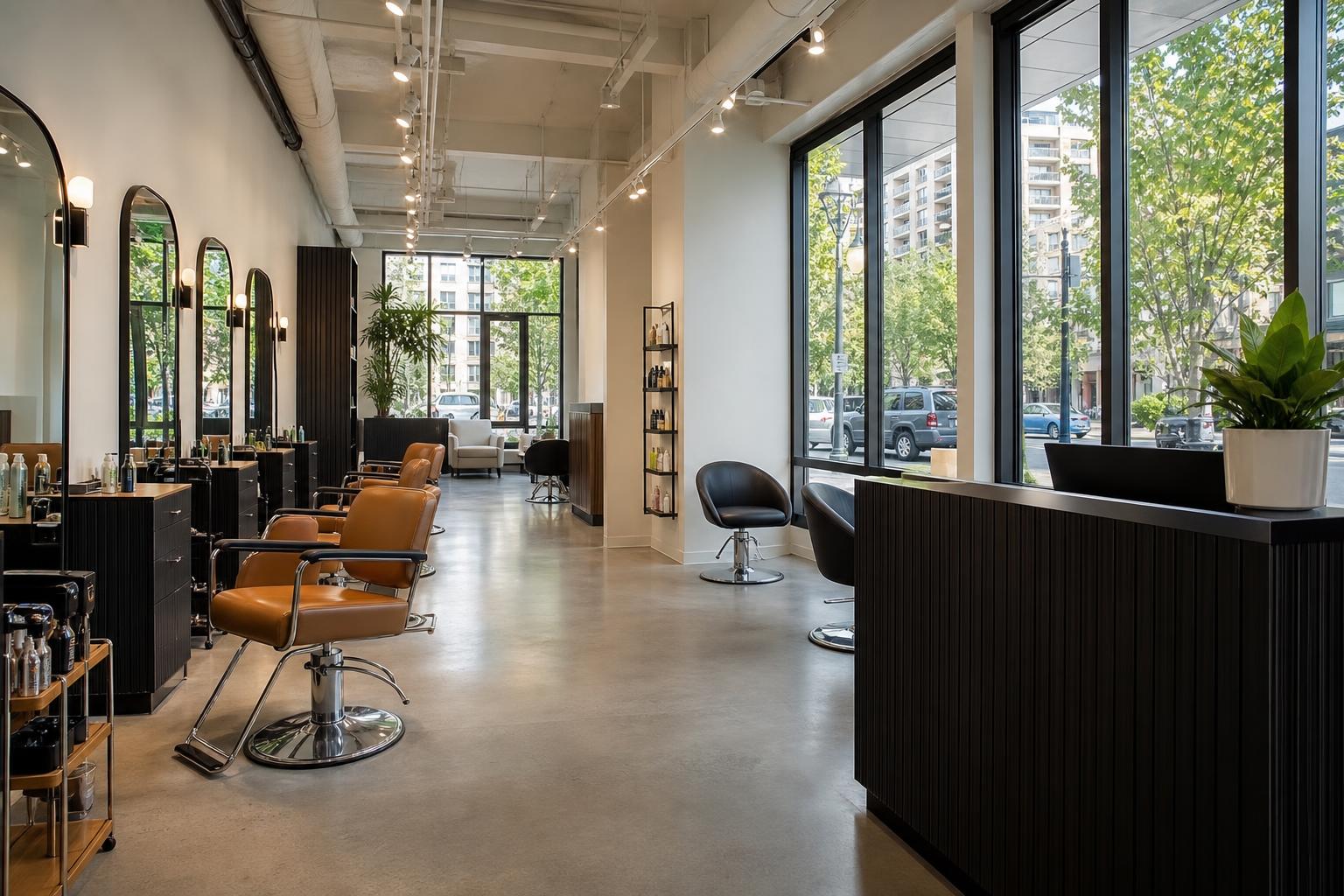 Uptown Hair Studio in New Westminster with clean mirrors and compact salon layout