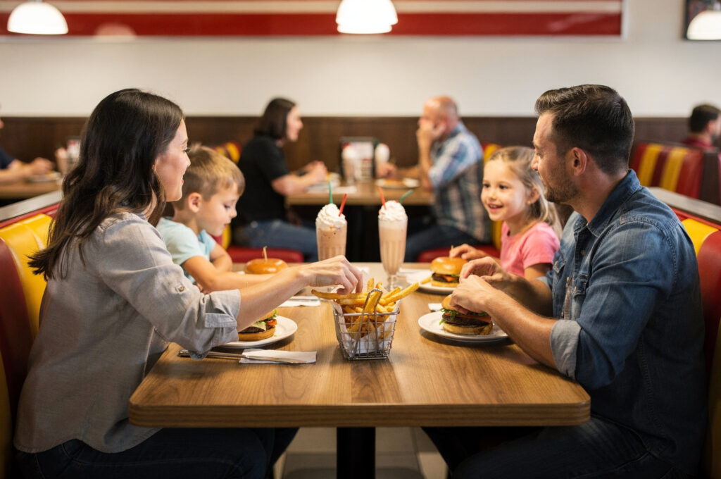 family dining fun in new westminster with burgers and fries
