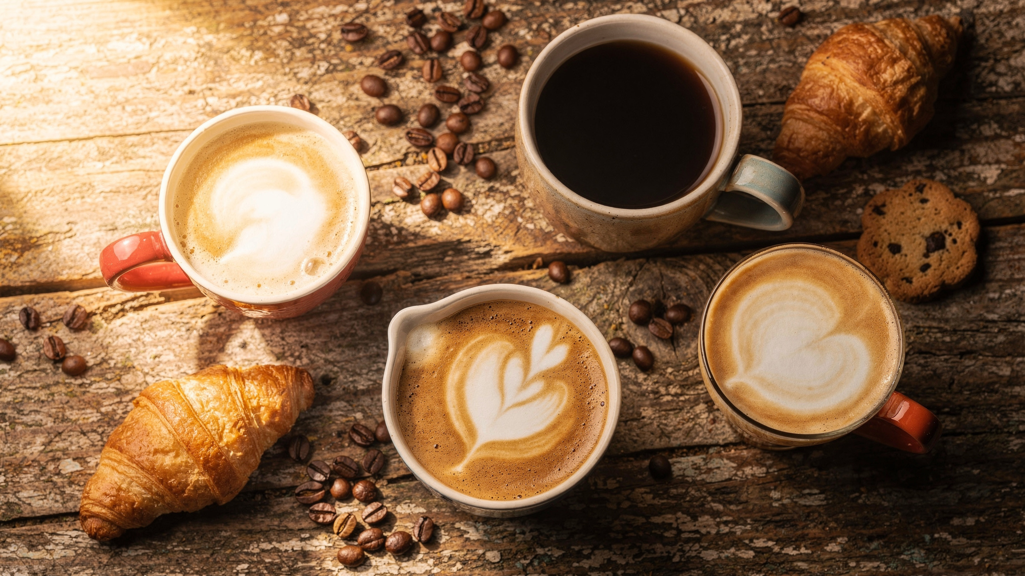 assorted-coffee-drinks-flat-lay-new-westminster-best-coffee-shops