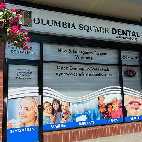 best top rated dentist new westminter invisalign implants emergency toothache burnaby pain surrey cleaning dental accident Welcome to Columbia Square Dental